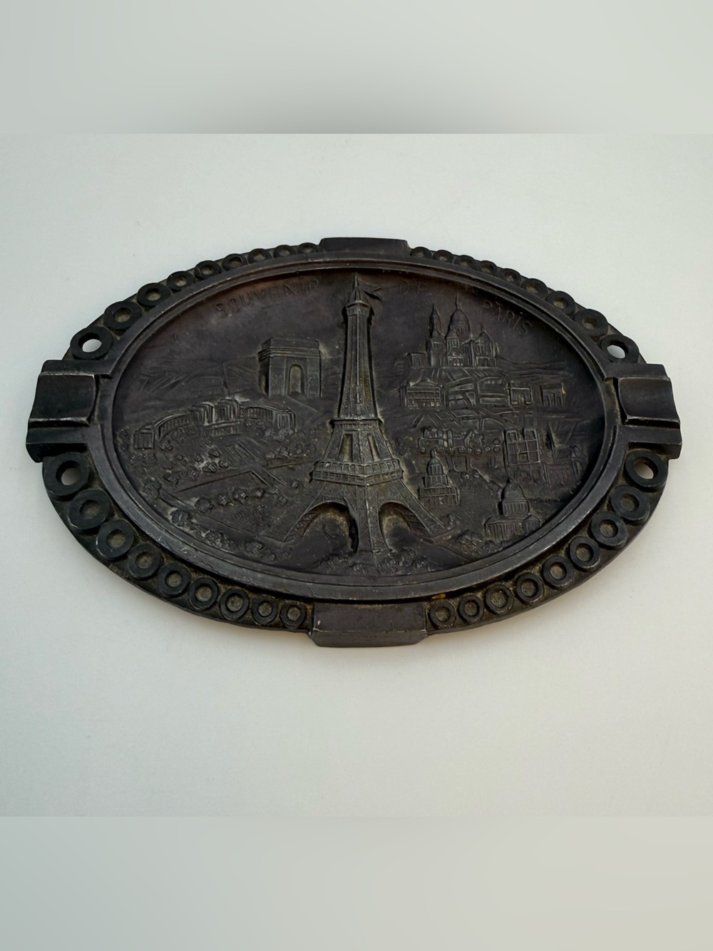 Vintage Metal Paris Trinket Dish/ Ashtray. Eiffel Tower France